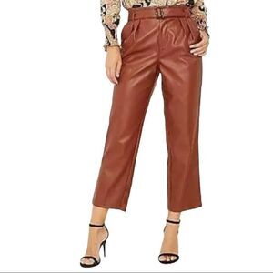 Who What Wear fired brick color faux leather pants